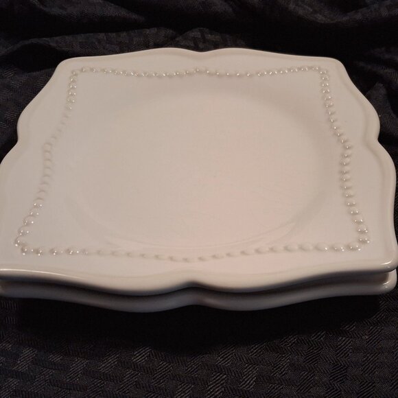 Princess House Pavillion Salad Plates White 8" Set of 2 VGUC - Picture 7 of 8